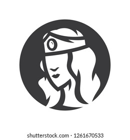 Princess with crown silhouette sign