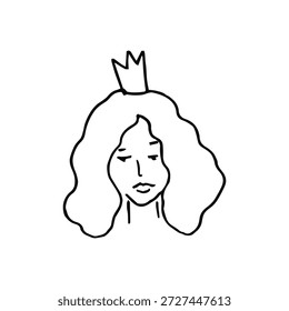 princesa com um esboço coroa