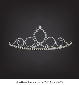 Princess crown tiara vector symbol