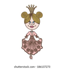 Princess cute cartoon vector illustration