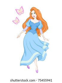 princess dancing with butterflies