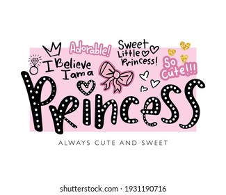 Princess design for fashion graphics, t shirt prints, posters, stickers etc