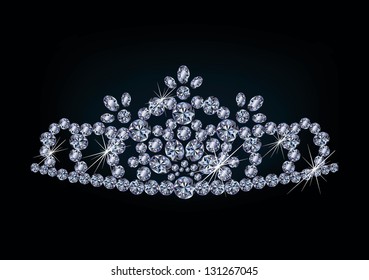 Princess Diamond  diadem, vector illustration