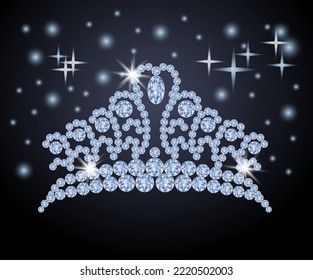 Tiara de diamante Princesa, ilustración vectorial