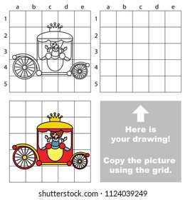 Princess doll chariot, the educational game with simple game level. Copy the picture.
