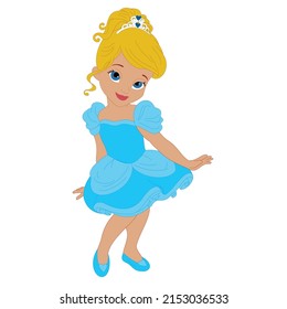 princess doll in light blue dress with yellow hair