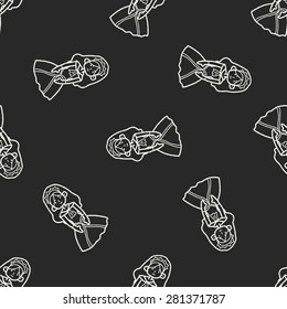 princess doodle seamless pattern background