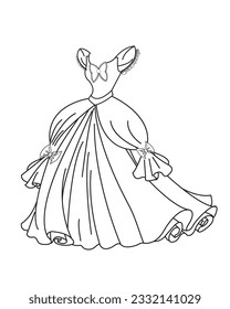 Princess Dress Coloring Page Art