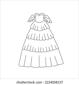 Princess dress outline for kids