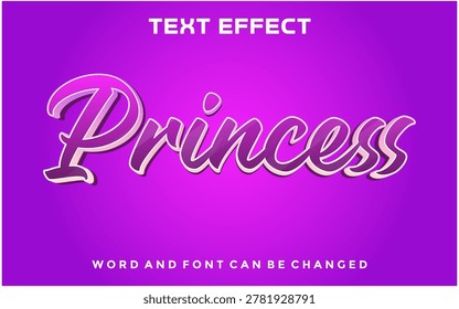 Princess editable text effect design template