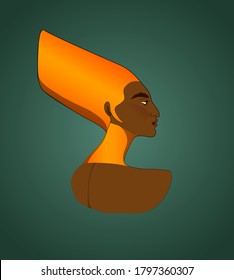 Princess of Egypt. Profile Portrait of a woman. Vector illustration.
