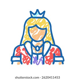 princess fairy tale doodle icon sketch vector. princess fairy tale sign. isolated symbol illustration