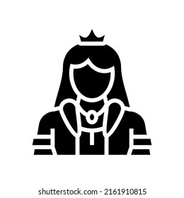 princess fairy tale glyph icon vector. princess fairy tale sign. isolated contour symbol black illustration