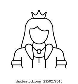 princess fairy tale line icon vector. princess fairy tale sign. isolated contour symbol black illustration