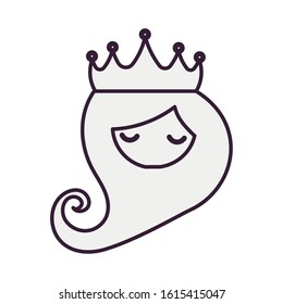 princess fairytale head character isolated icon vector illustration design