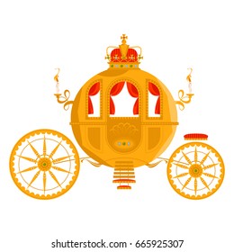 Princess Fantasy Carriage. Vector Illustration. 