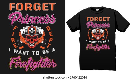conception de t-shirt du pompier de princess 