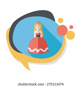 Princess flat icon with long shadow