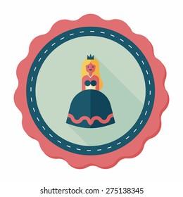 Princess flat icon with long shadow