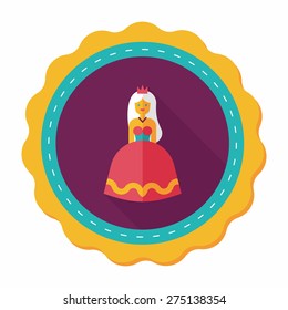 Princess flat icon with long shadow
