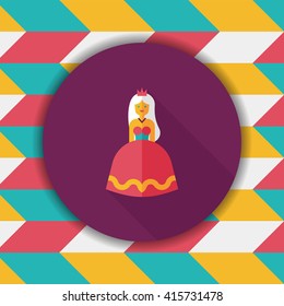 Princess flat icon with long shadow