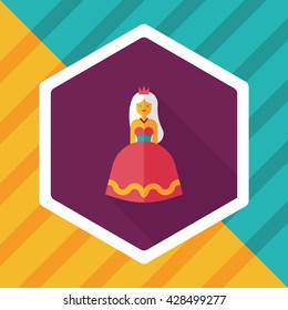 Princess flat icon with long shadow