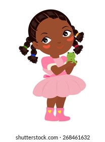 Princess and frog illustration