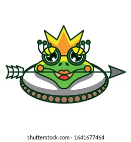 Princess frog is waiting for the Prince.