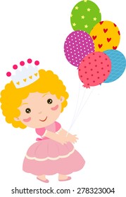 Princess girl with balloon