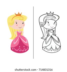 Princess girl coloring book series