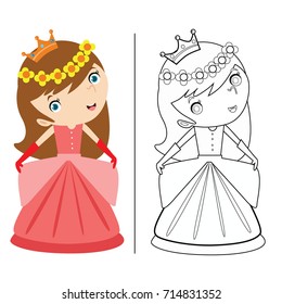 Princess girl coloring book series