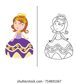 Princess girl coloring book series