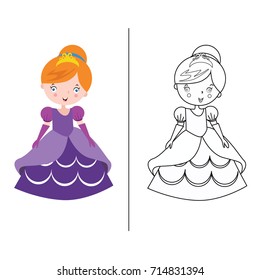 Princess girl coloring book series