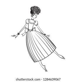Princess. Girl on a white background. Vector illustration.