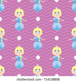 Princess girly theme seamless pattern