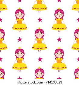 Princess girly theme seamless pattern