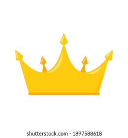 Princess Golden Crown Icon in Flat Style Isolated on white Background Vector Illustration