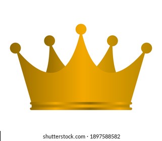 Princess Golden Crown Icon Isolated on white Background Vector Illustration