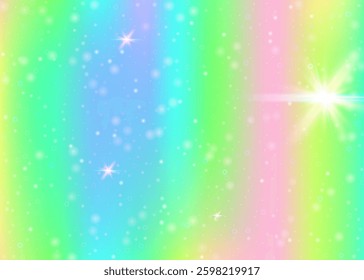 Princess Gradient. Green Rainbow Hologram. Magic Background. Iridescent Galaxy Invite. Yellow Girlish Invitation. Pink Magical Pattern. Fairy Backdrop. Candy Princess Gradient.