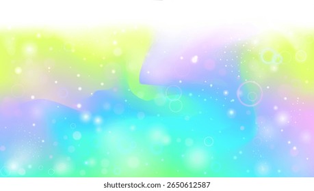 Princess Gradient. Pink Fairy Hologram And Beautiful Kawaii Background. Purple, Yellow Rainbow Pattern. Glitter And Sparkle In A Cute Fantasy Universe Space. Green Princess Gradient.