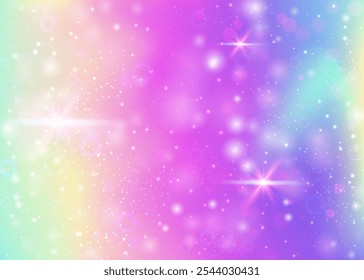 Princess Gradient. Pink Unicorn Background. Rainbow Invitation. Holographic Galaxy Invite. Purple Universe Hologram. Blue Magical Pattern. Magic Glitter. Party Princess Gradient.