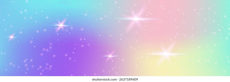 Princess Gradient. Pink Unicorn Pattern And Beautiful Fairy Background. Purple Magic Hologram. Cute Sparkle Texture With Candy Glitter And Watercolor Effect. Blue Princess Gradient.