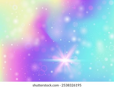 Princess Gradient. Purple Kawaii Pattern. Fairy Background. Iridescent Magical Mesh. Pink Colorful Invitation. Blue Abstract Hologram. Rainbow Texture. Cute Princess Gradient.