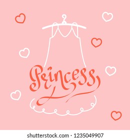 Princess. Hand drawn vector illustration. Pattern design cards, t-shirts, cups and more
