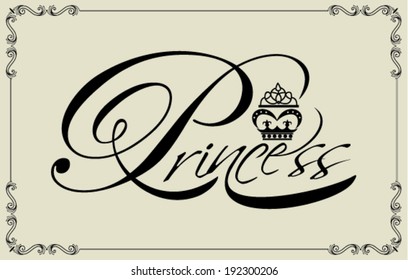 princess hand lettering