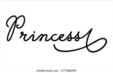 Princess Hand Written Typography Black Script Stock Vector (royalty 