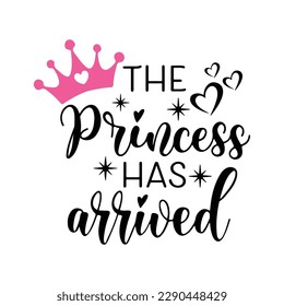 The Princess Has Arrived Svg, Baby Girl Svg, Baby, Princess, Newborn, Svg Files for Cricut, Hello World Svg, Baby Shower  svg