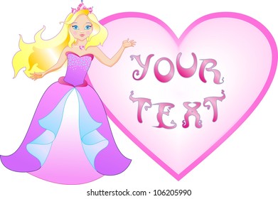 The princess has a big heart for writing your message