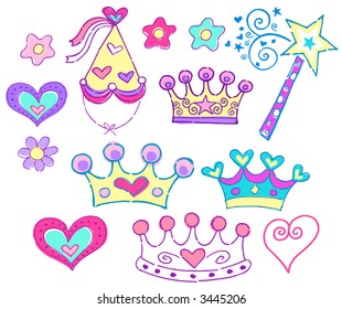 Princess Hats & Tiara Vector Illustration