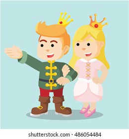 Princess Holding Hand Prince Stock Vector (Royalty Free) 486054484 ...